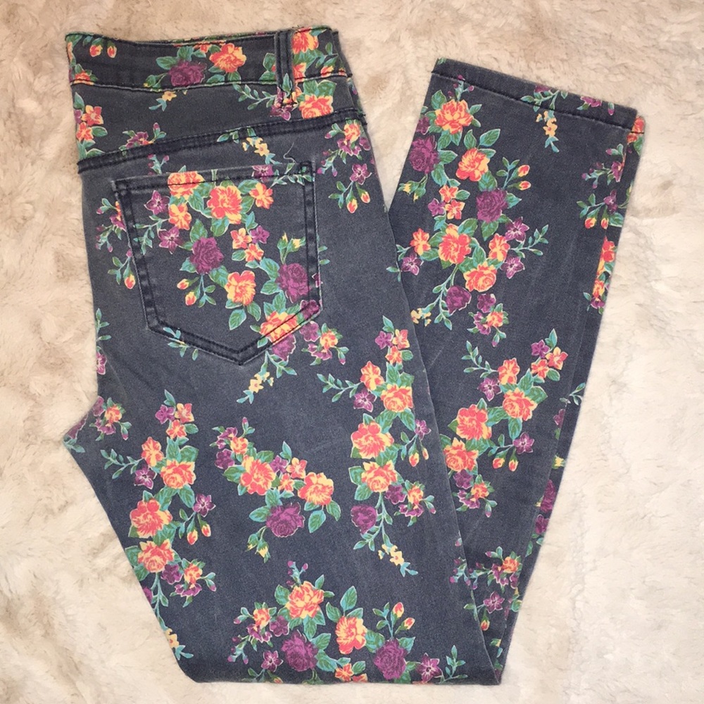 Floral jeans